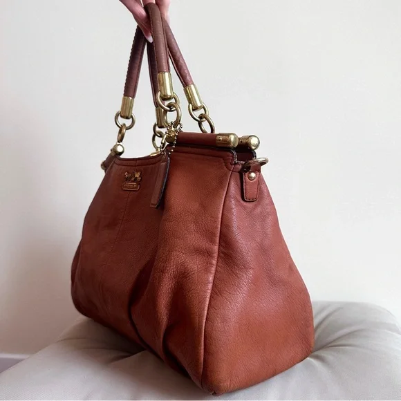 Coach Leather Madison Pinnacle Drifter Satchel in Cognac colour - Picture 4 of 15